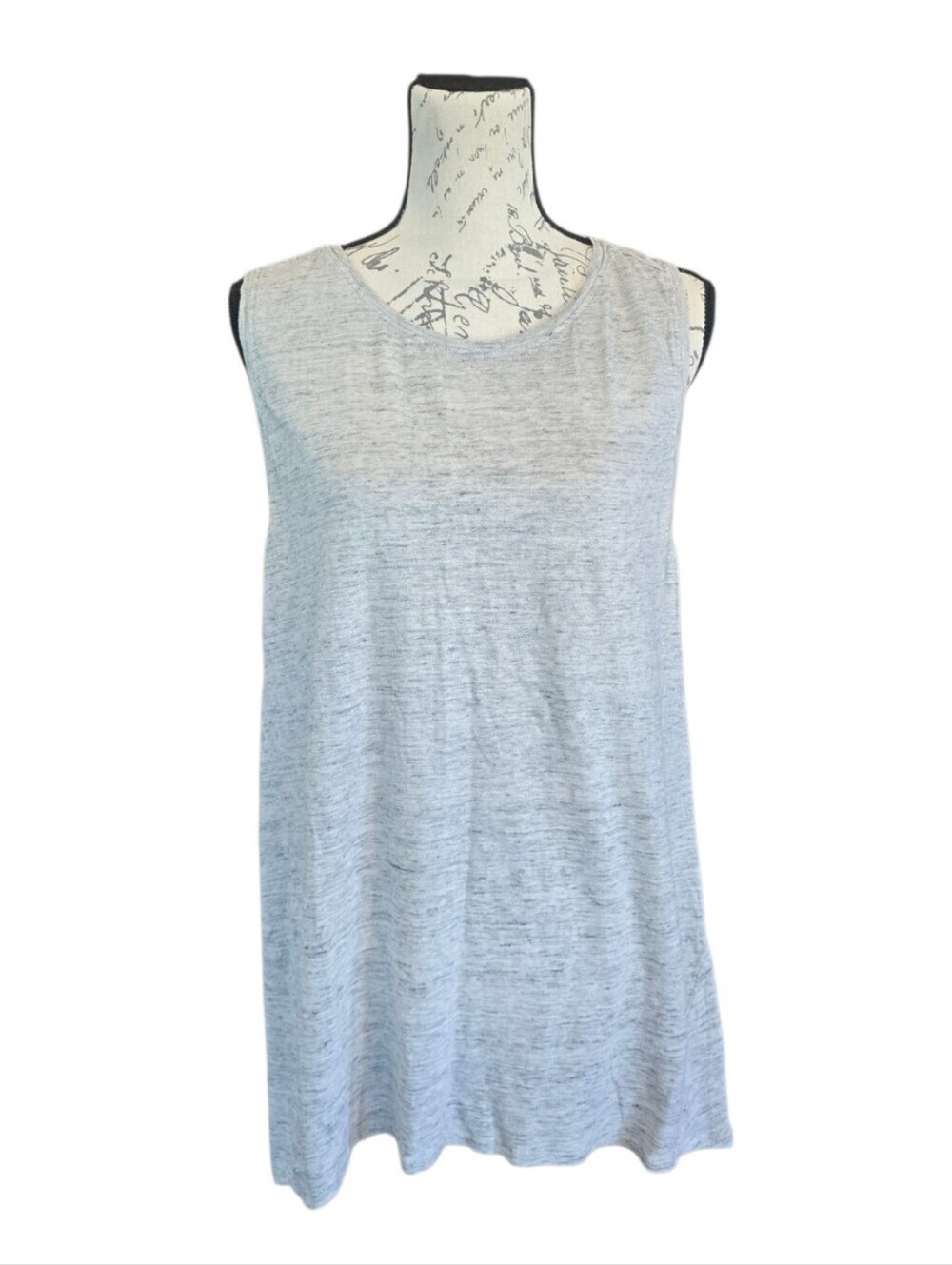 Athleta Metallic Heathered Gray Linen Sporty Tank Top XL